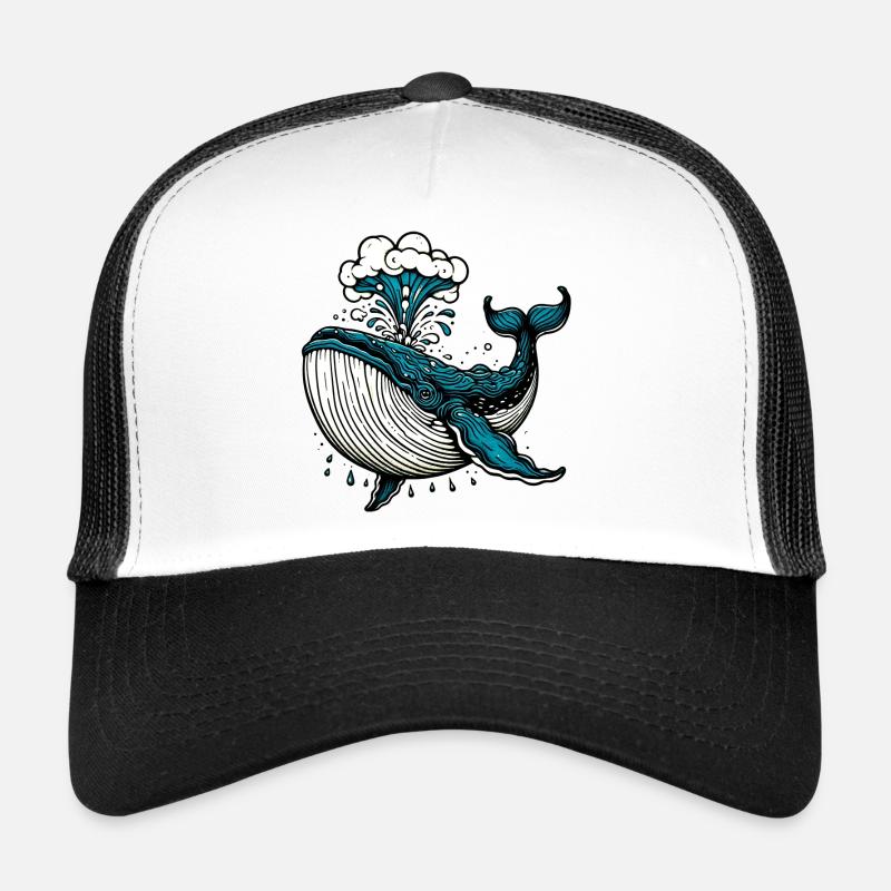Baleine - Casquette trucker  - blanc/noir