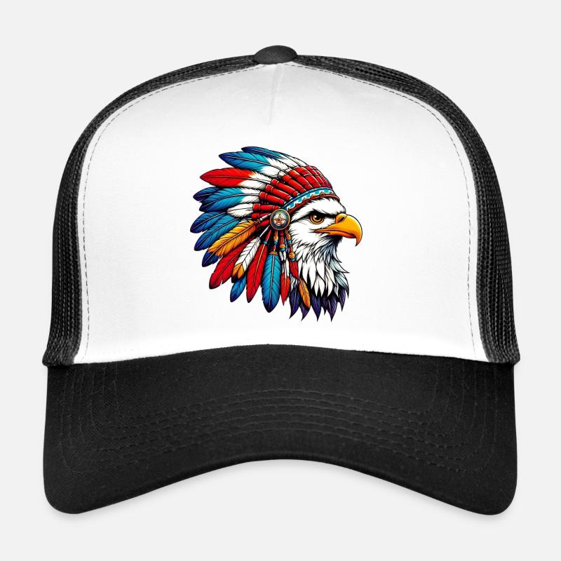 American Indian Eagle American Red Skins Trucker Cap