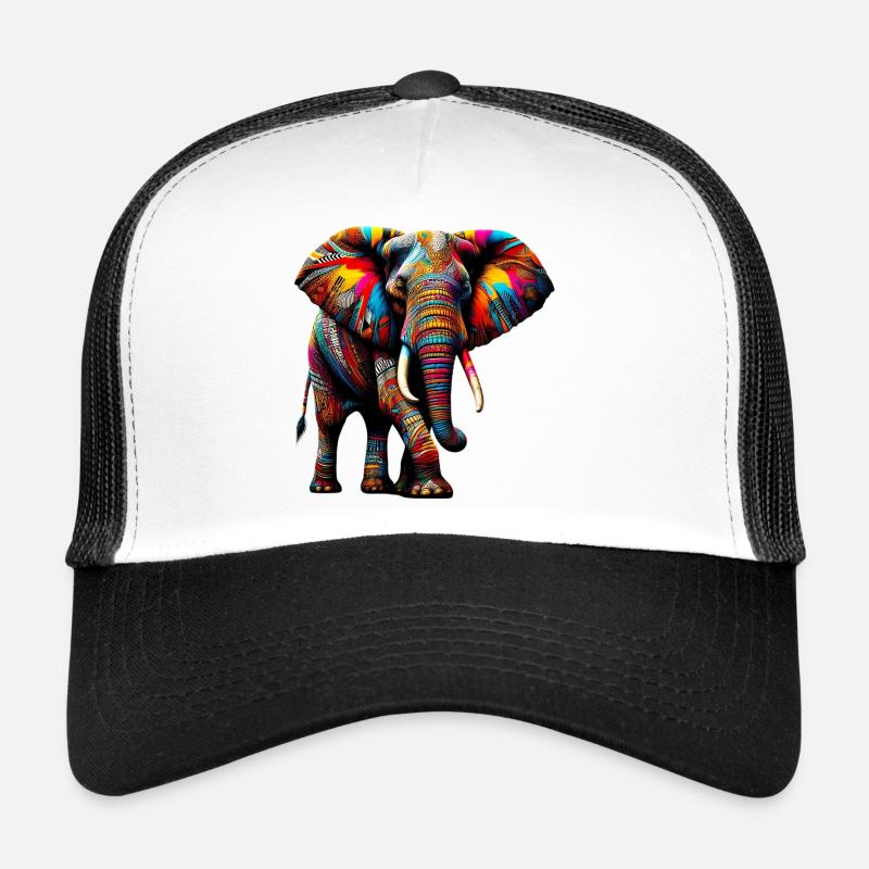 Elefant - Trucker Cap - Weiß/Schwarz