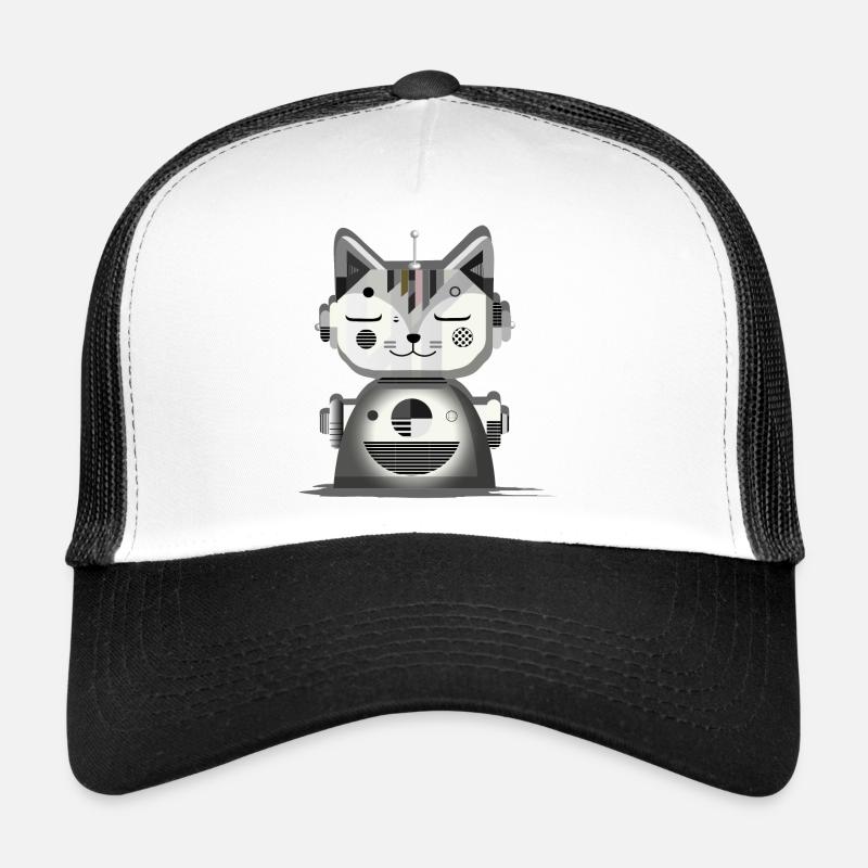 Chat robot géométrique - Illustration créative Casquette trucker 