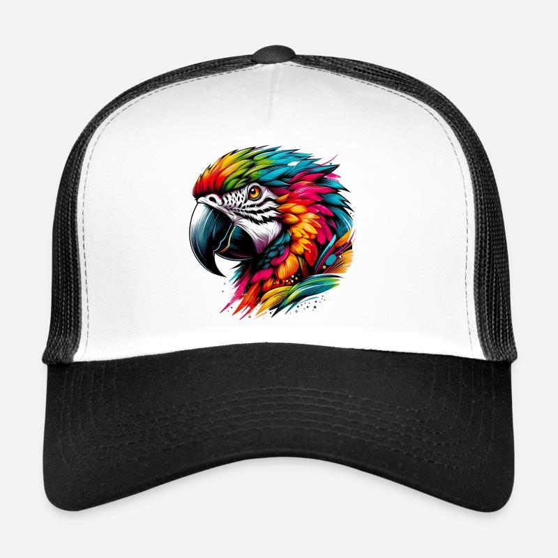 Papagei - Trucker Cap - Weiß/Schwarz