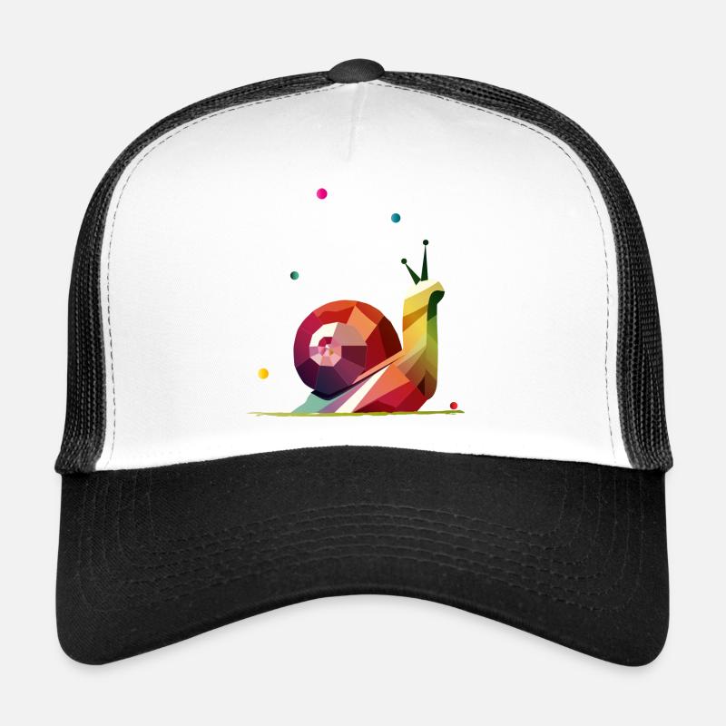 colorful snail in geometric design Trucker Cap