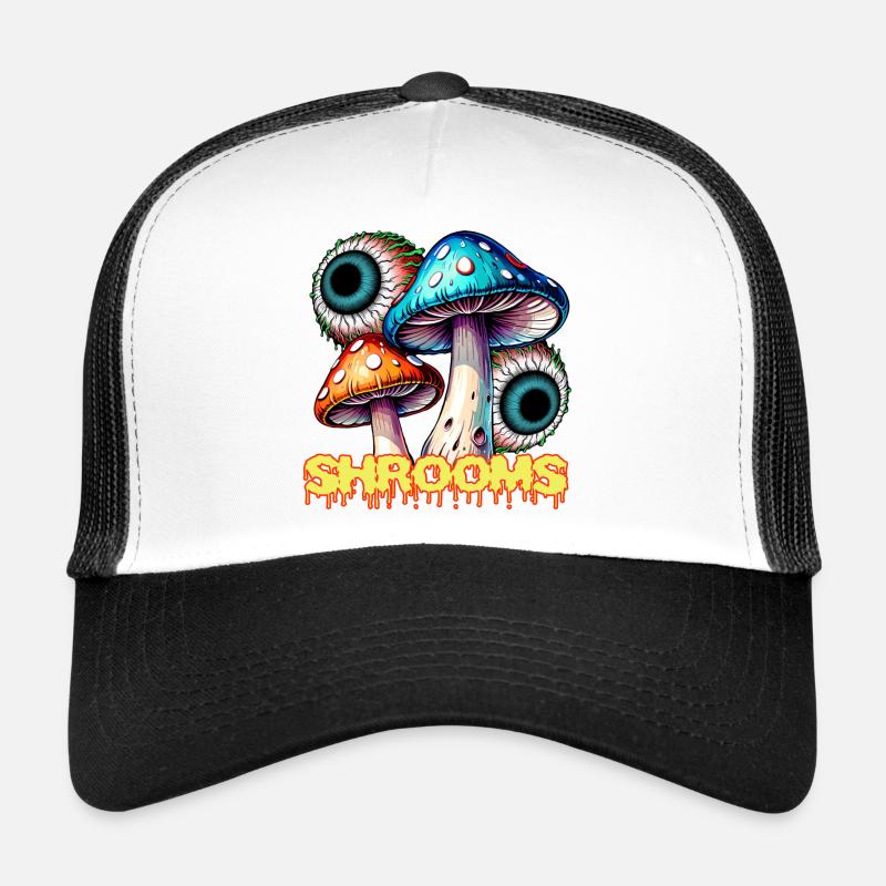 Champignons Psychédéliques Illusion Oeil Art Casquette trucker 
