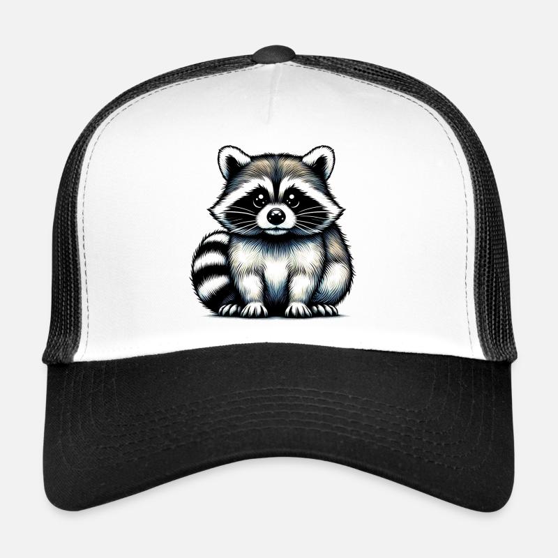 Waschbär - Trucker Cap - Weiß/Schwarz