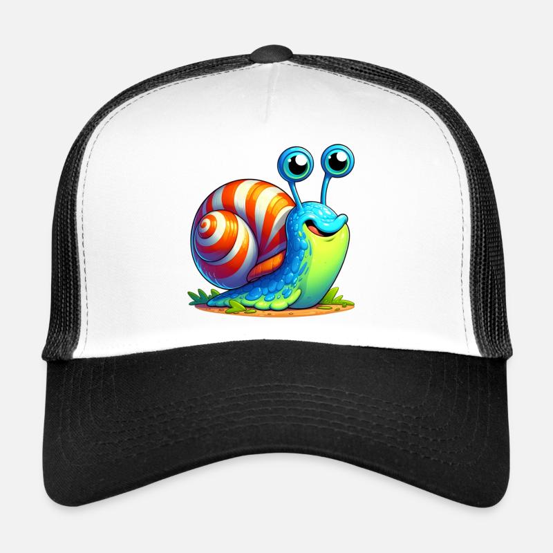 Escargot - Casquette trucker  - blanc/noir