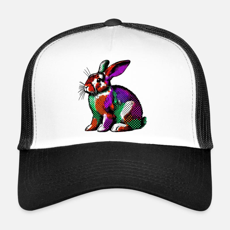 Kaninchen - Trucker Cap - Weiß/Schwarz
