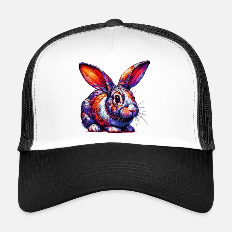 Kaninchen - Trucker Cap - Weiß/Schwarz