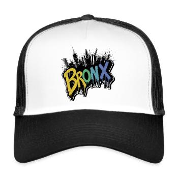 Bronx New York Streetwear - Trucker Cap - white/black - Front