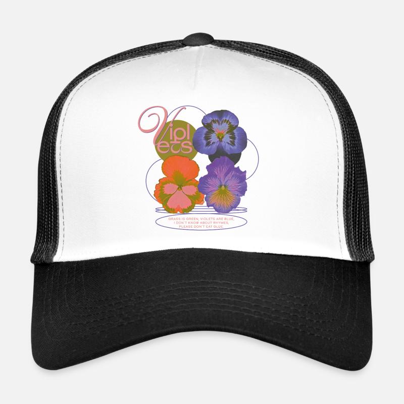 Violets Poem Flower Humor - Trucker Cap - Weiß/Schwarz