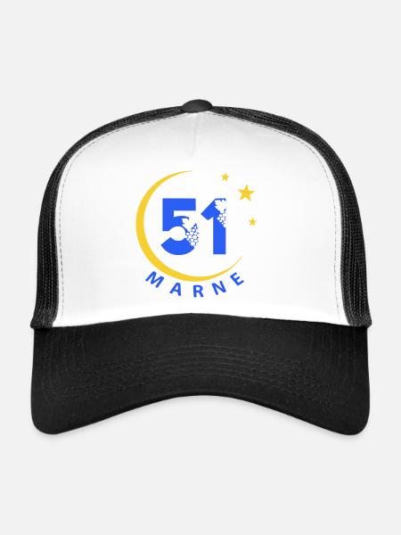 51 - Casquette trucker  - blanc/noir - Devant