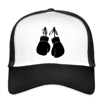 Gants de boxe Boxe Arts martiaux Fighter Boxing Ring - Casquette trucker  - blanc/noir - Devant