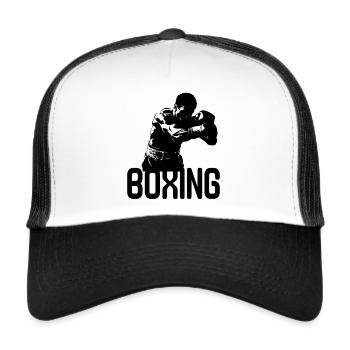 Boxe Boxer Combat Arts Martiaux - Casquette trucker  - blanc/noir - Devant