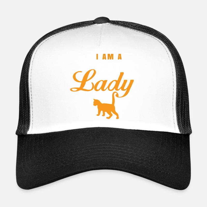 I Am a Cat Lady – Cat Design | Funny & Retro - Trucker Cap - white/black
