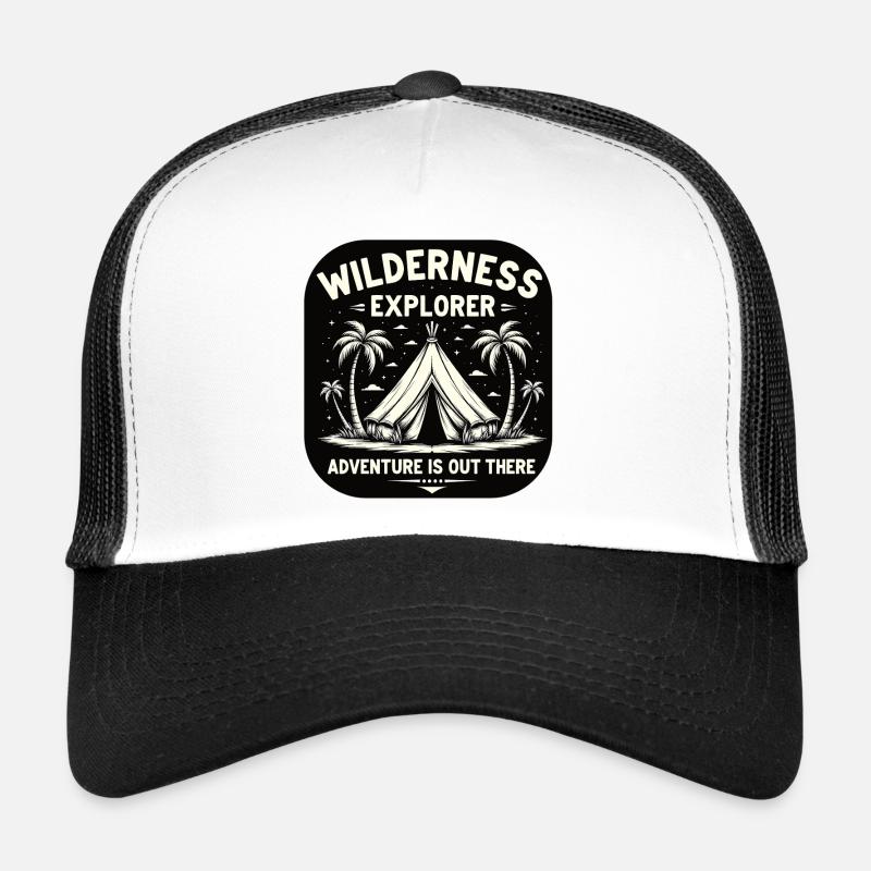Camping Wilderness Explorer-Adventure is Out There - Trucker Cap - Weiß/Schwarz