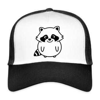 raton laveur comme illustration vectorielle - Casquette trucker  - blanc/noir - Devant