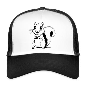 Écureuil comme illustration vectorielle - Casquette trucker  - blanc/noir - Devant