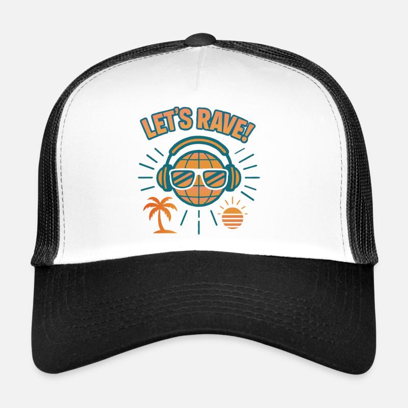 Lets rave - Trucker Cap - Weiß/Schwarz