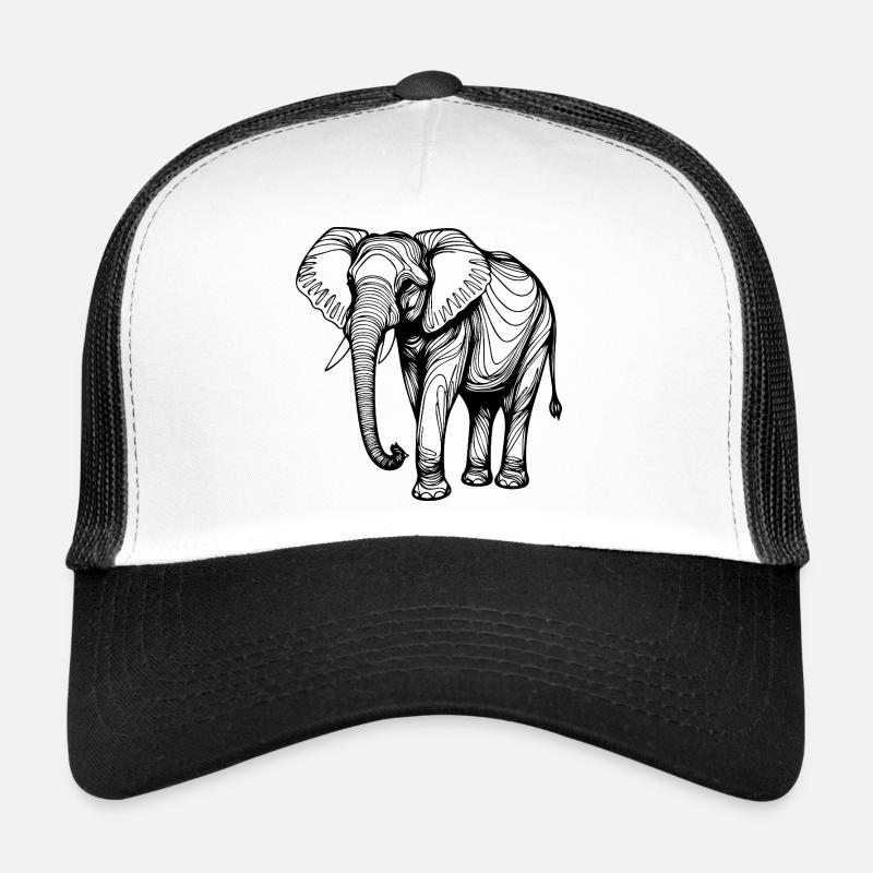 Eleganter Elefant – Line Art Design Trucker Cap