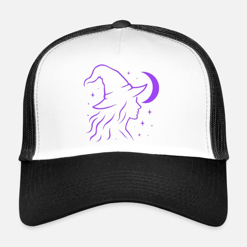 Silhouette de sorcière lune Witchcore Motif Casquette trucker 
