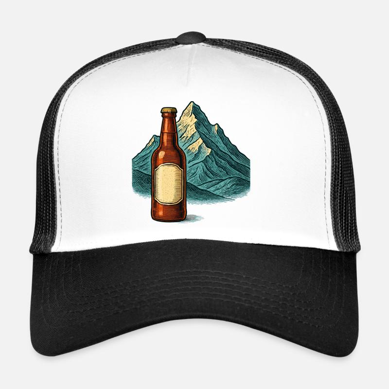 Abstract mountain landscape with bottle Trucker Cap