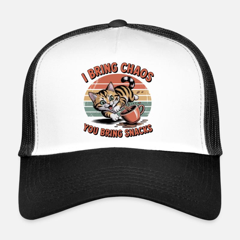 Chaos Cat and Snacks Trucker Cap