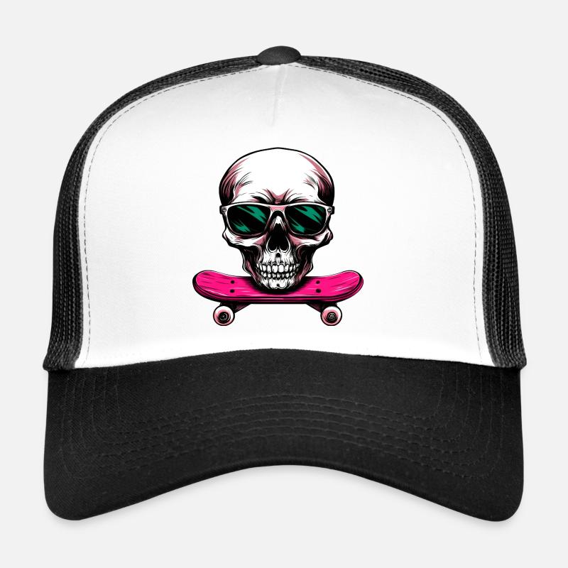 Crânes Skateboard / Crâne de skateur Casquette trucker 