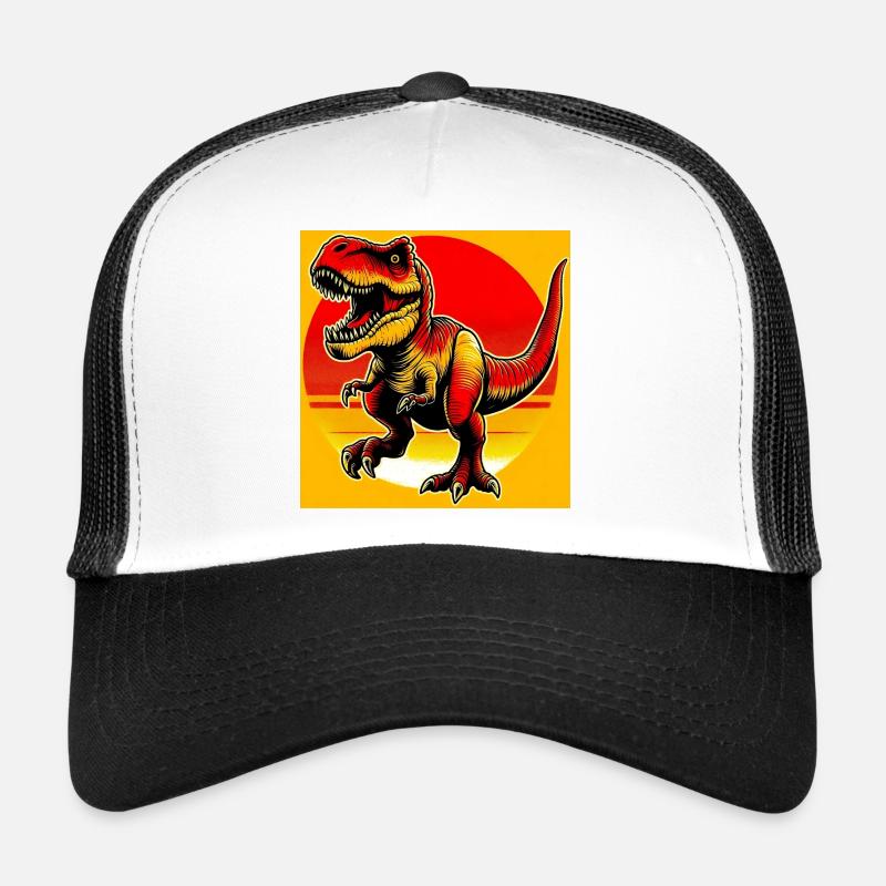 Dinosaurier - Trucker Cap - Weiß/Schwarz