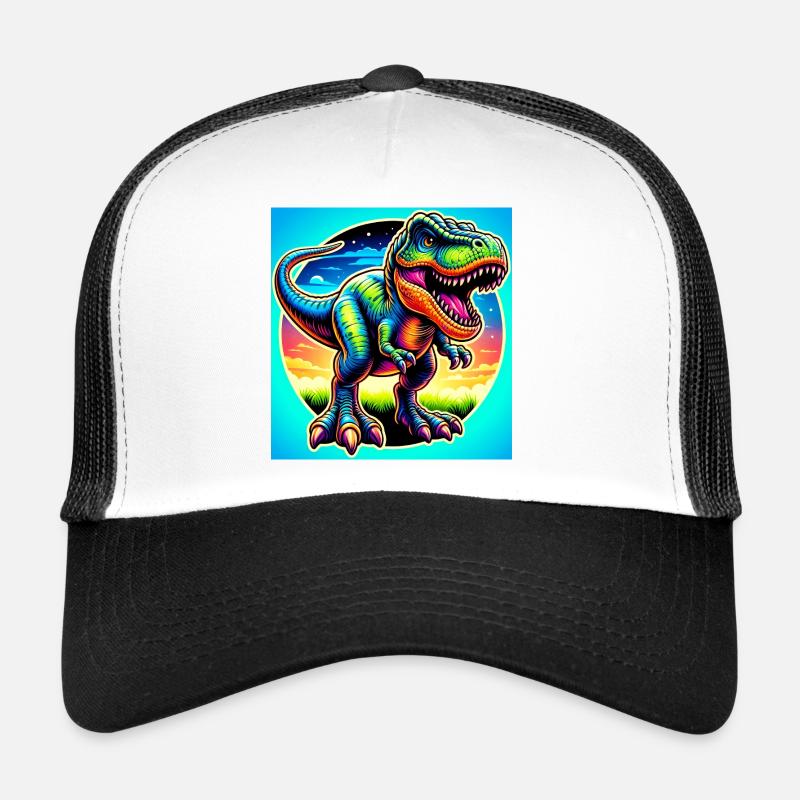 Dinosaurier - Trucker Cap - Weiß/Schwarz