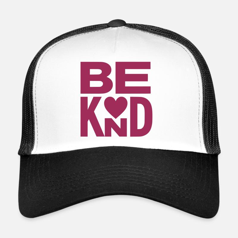 Be kind slogan with heart - color variable Trucker Cap