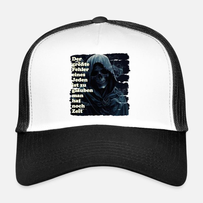 Illustration d'un visage de squelette sombre Casquette trucker 
