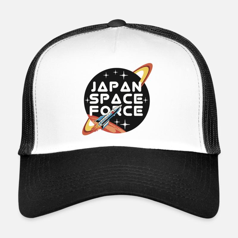 Japan Space Force Retro Logo - Trucker Cap - Weiß/Schwarz