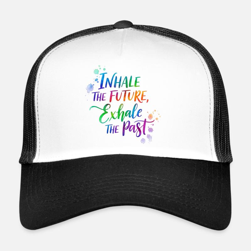Inspirational Rainbow Calligraphy Design - Trucker Cap - white/black