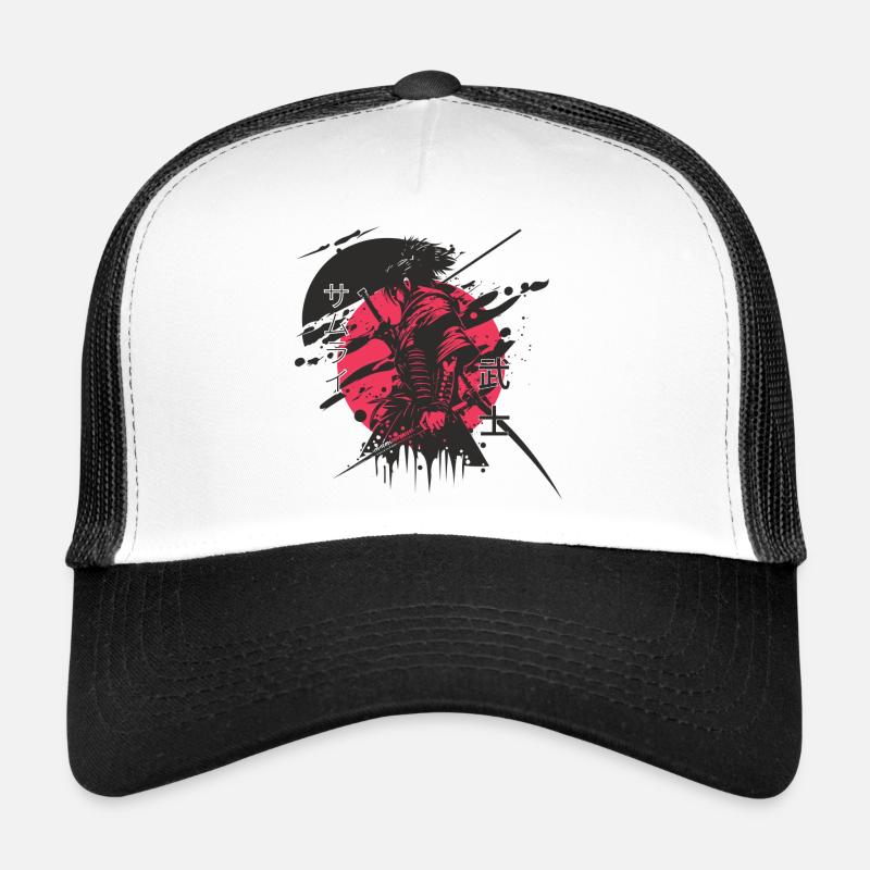 Elephant Samurai Neon Print Trucker Cap