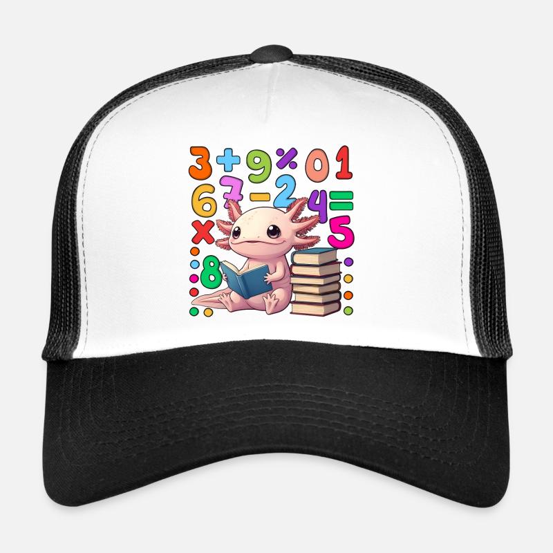 Number Day Colorful Math Dragon Reading - Trucker Cap - white/black