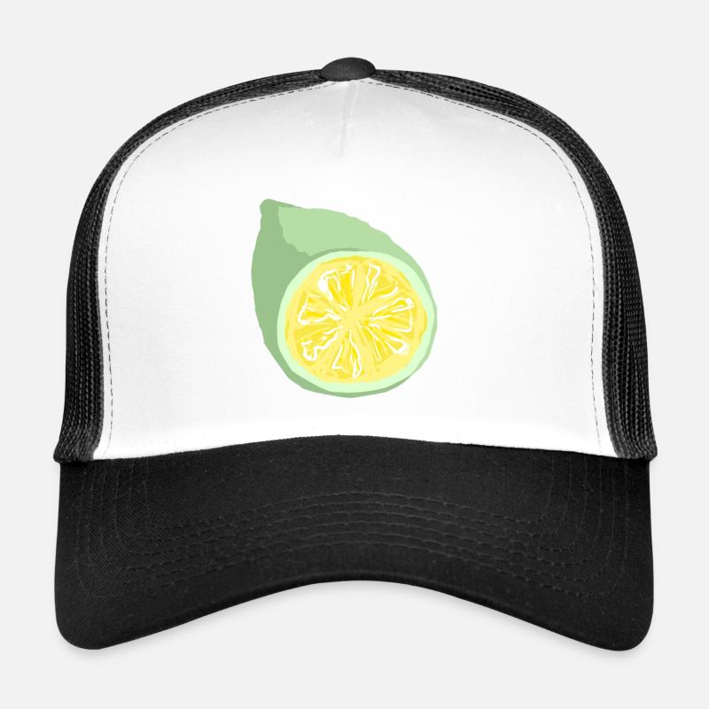 Zitrusscheibe Abstrakt - Trucker Cap - Weiß/Schwarz