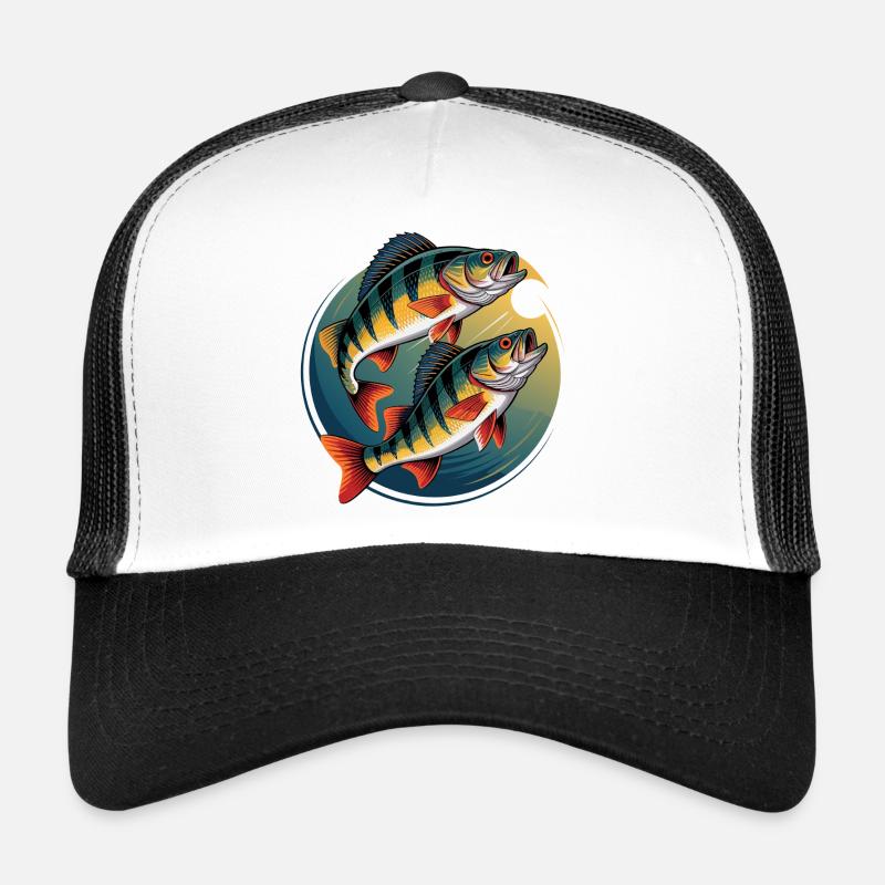 Zwei Barsche im Kreis Trucker Cap