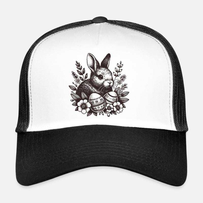 Osterhase - Trucker Cap - Weiß/Schwarz