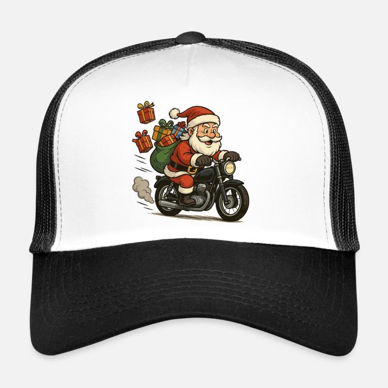 Weihnachtsmann auf Motorrad mit Geschenken Trucker Cap