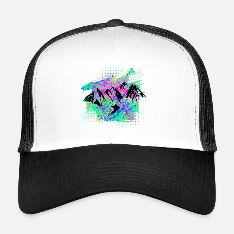 skifahren - Trucker Cap - Weiß/Schwarz