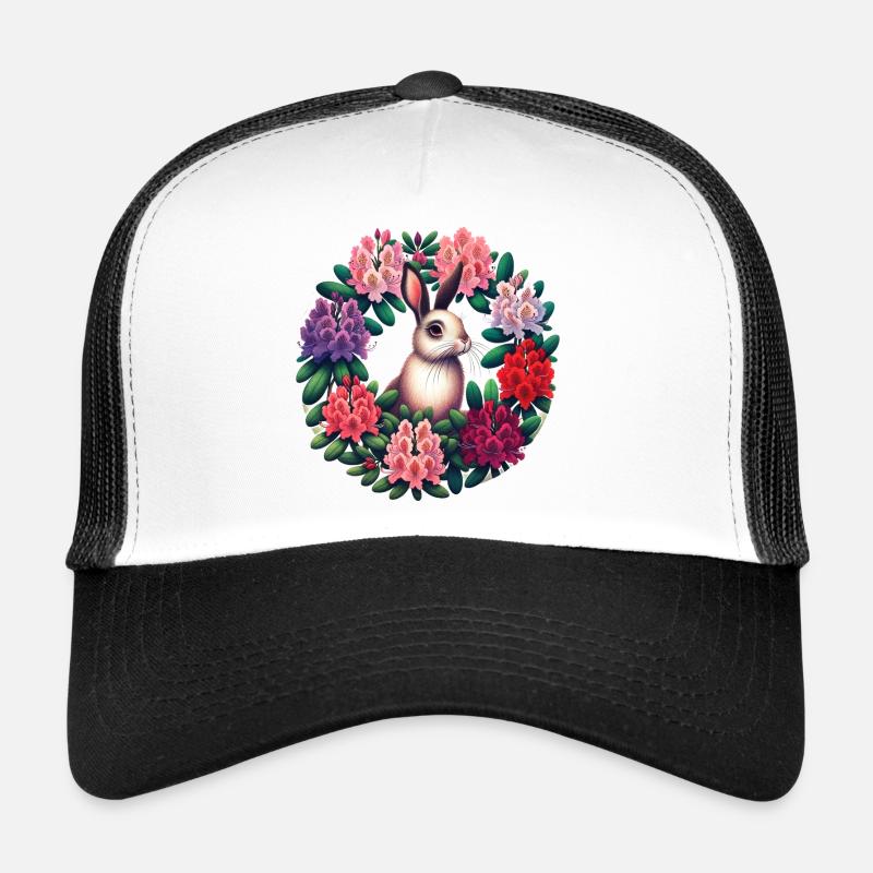 Circular Floral Rabbit Trucker Cap