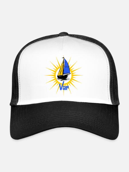 Voilier Soleil Var - Casquette trucker  - blanc/noir - Devant