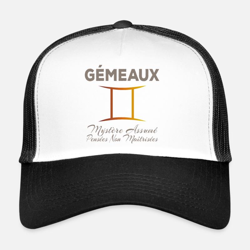 Gémeaux - Casquette trucker  - blanc/noir