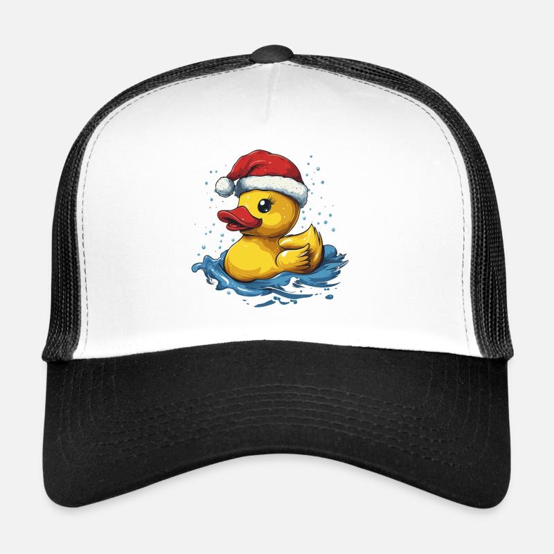 Mignon canard de Noël avec le Père Noël Chapeau Casquette trucker 