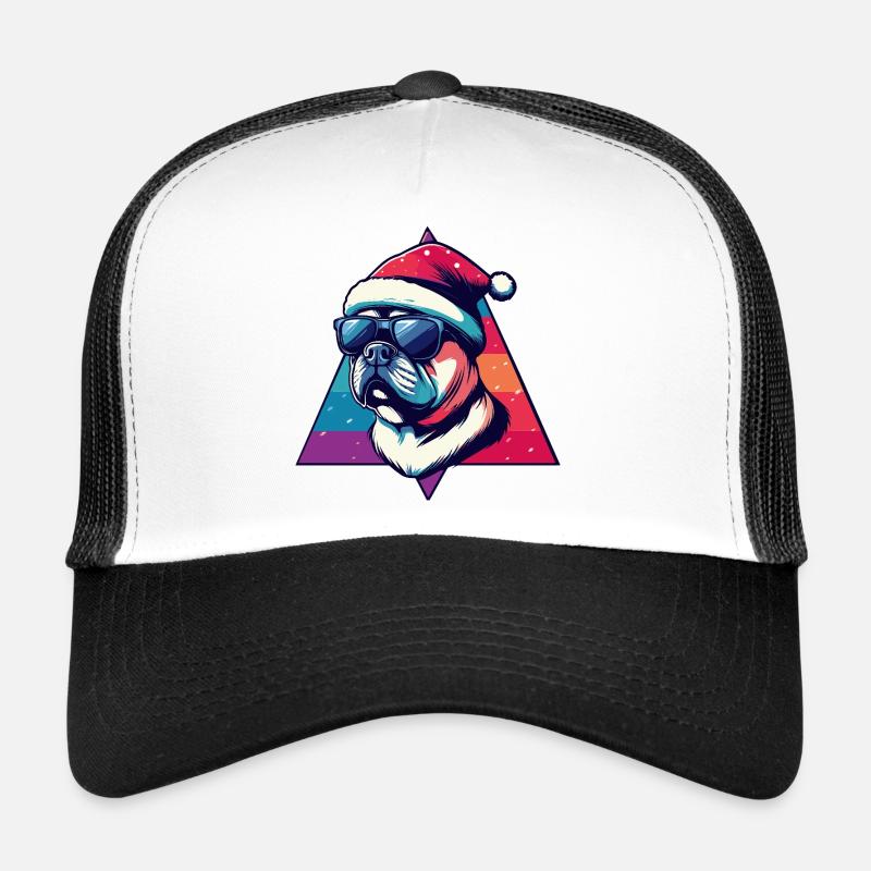Style Père Noël néon bouledogue Casquette trucker 