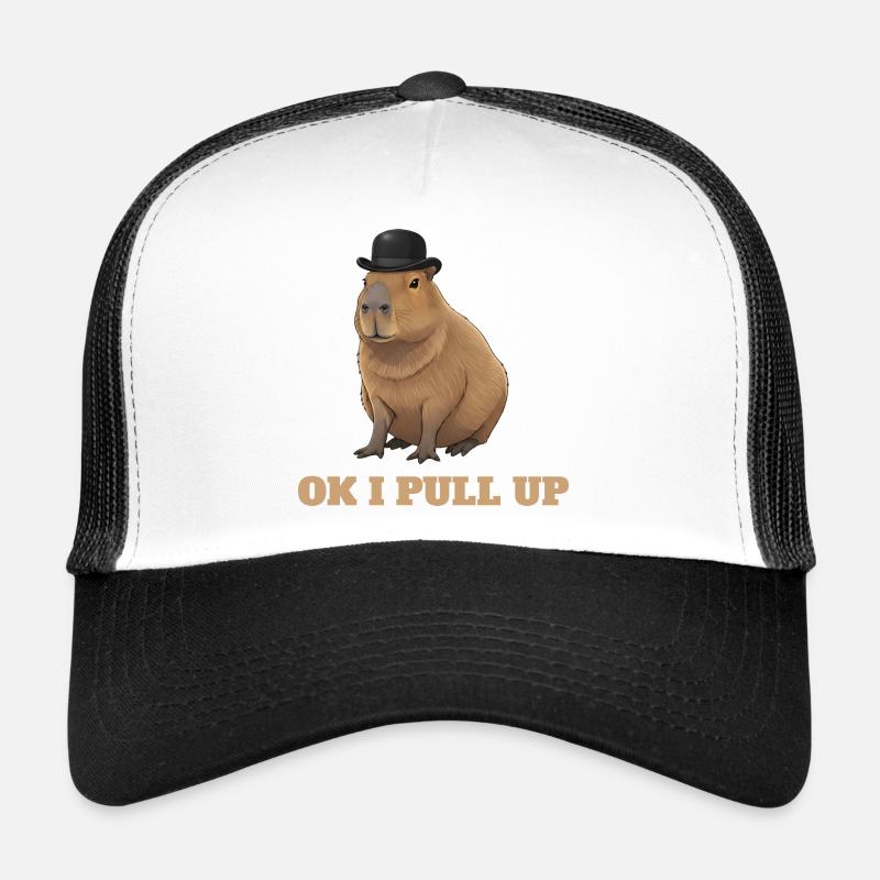 Okay, ich ziehe auf – Capybara-Meme-Humor - Trucker Cap - Weiß/Schwarz