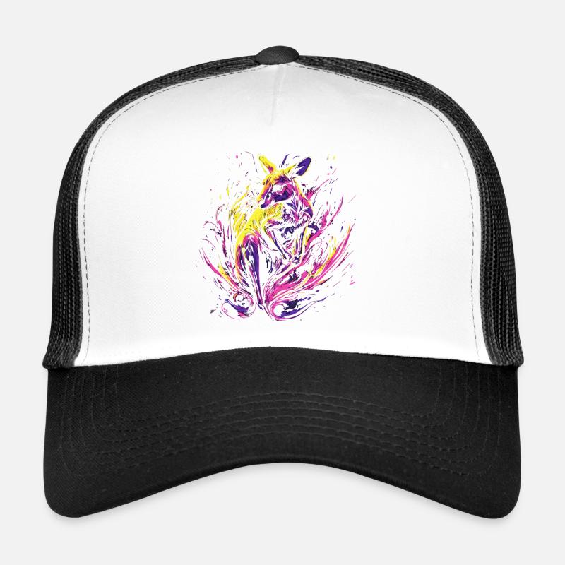 Känguru Tier Australien Down Under Neon Bunt Kunst Trucker Cap