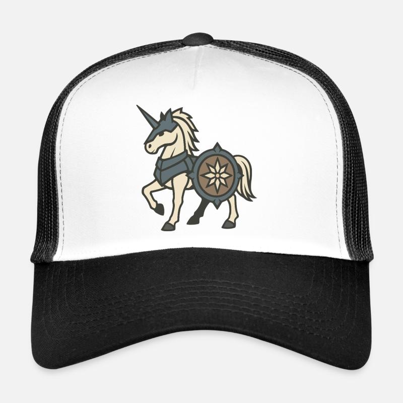 Licorne Chevalier Cuirassée avec Bouclier et Blason Casquette trucker 