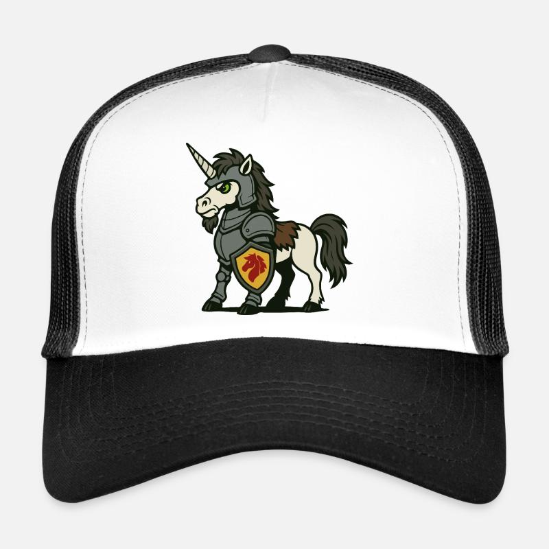 Knight Unicorn Paladin with Armor and Shield Trucker Cap