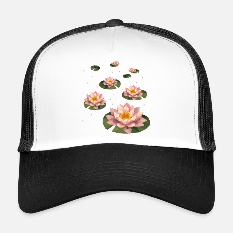 Plusieurs nénuphars polygonaux sur feuilles vertes Casquette trucker 