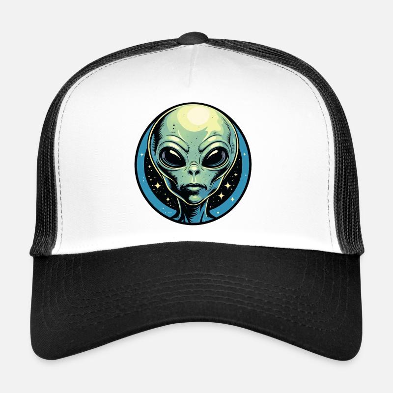 Alien Head in the Cosmic Circle Trucker Cap